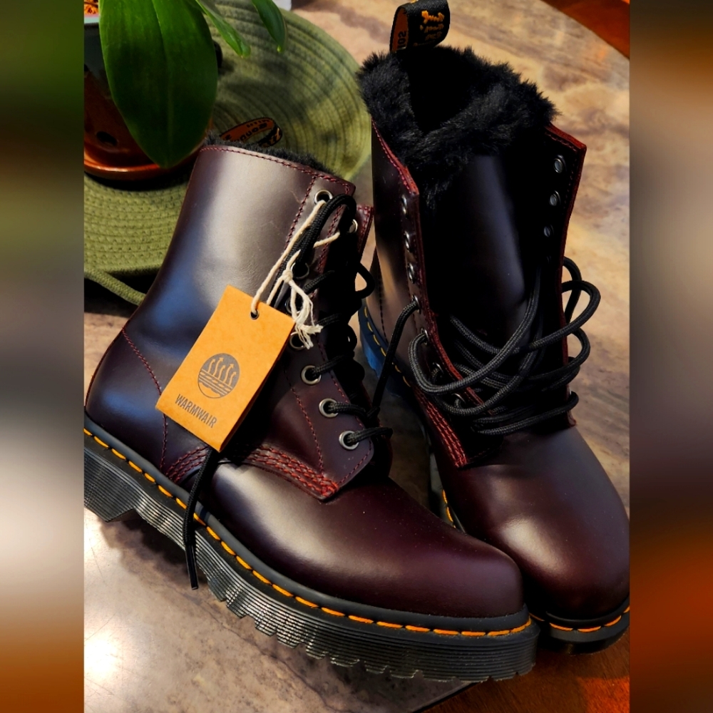 Dr. Martens Women's Lace Up Boots - Burgundy